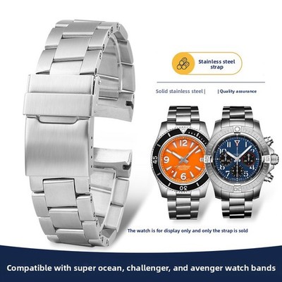 For Breitling1884 Superocean High End Solid Stainless Steel Watch Strap Arc 22mm