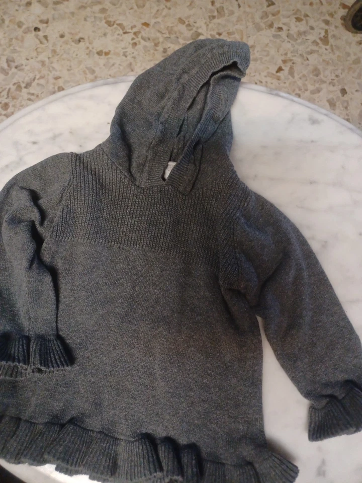 Suéter con Capucha Starting Out Bebé Niña 12 Meses Gris Foto 2 de 4