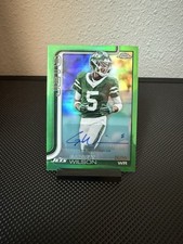 2025 Topps Chrome #BA-GW Garrett Wilson Green Refractor Auto /99 COLOR MATCH