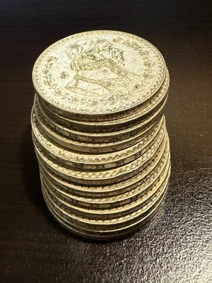 1 Dozen Mexico's Last Silver Coin 1957-1967 Un Peso 10% Silver Circulated