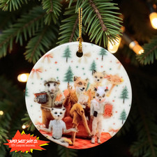 Fantastic Mr. Fox Ornament   Handmade Ceramic Wes Anderson Ornament   Fox Family