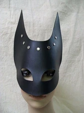 Sexy Black Horn Eye Mask Batman Catwoman Medieval Executioner Roleplay Fantasy