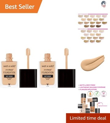 Compatible with All Skin Liquid Foundation Matte Cruelty-Free  Pack of 2