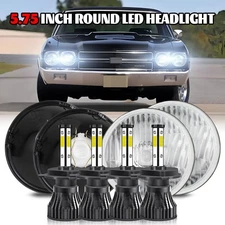 Fit 1968-1982 for Chevy Corvette C3 4PC 5 3/4 5.75" LED Headlight Hi/Lo Beam DRL