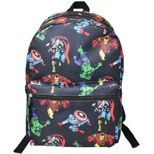 Large Backpack - Marvel Avengers Black Classic Comic 16" School Bag NEW