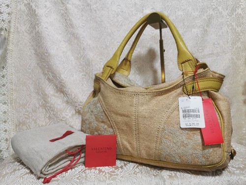 VALENTINO GARAVANI Y2K Vintage Straw Leather Shoulder Bag Rare Designer Handbags