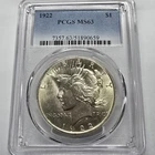 1922 P $1 Peace Dollar PCGS MS 63 | Uncirculated UNC $1 U.S. Coin Lot #3009
