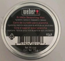 Weber 9349 NEW! Griddle Seasoning Wax, 6 OZ Can Sealed