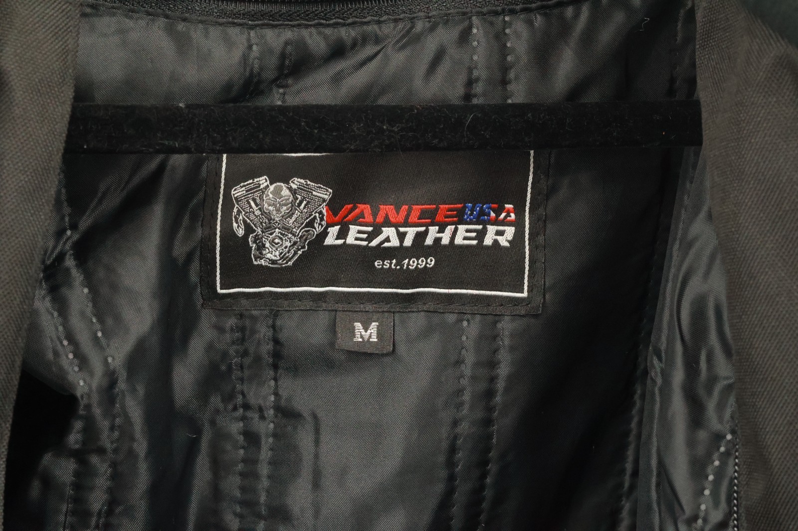 Vance USA Leather Men's Black Mesh Textile Motorcycle Jacket Size Medium