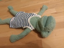 Sigikid  frottee frog frosch schmusetier mit schwimmanzug blau gesteift