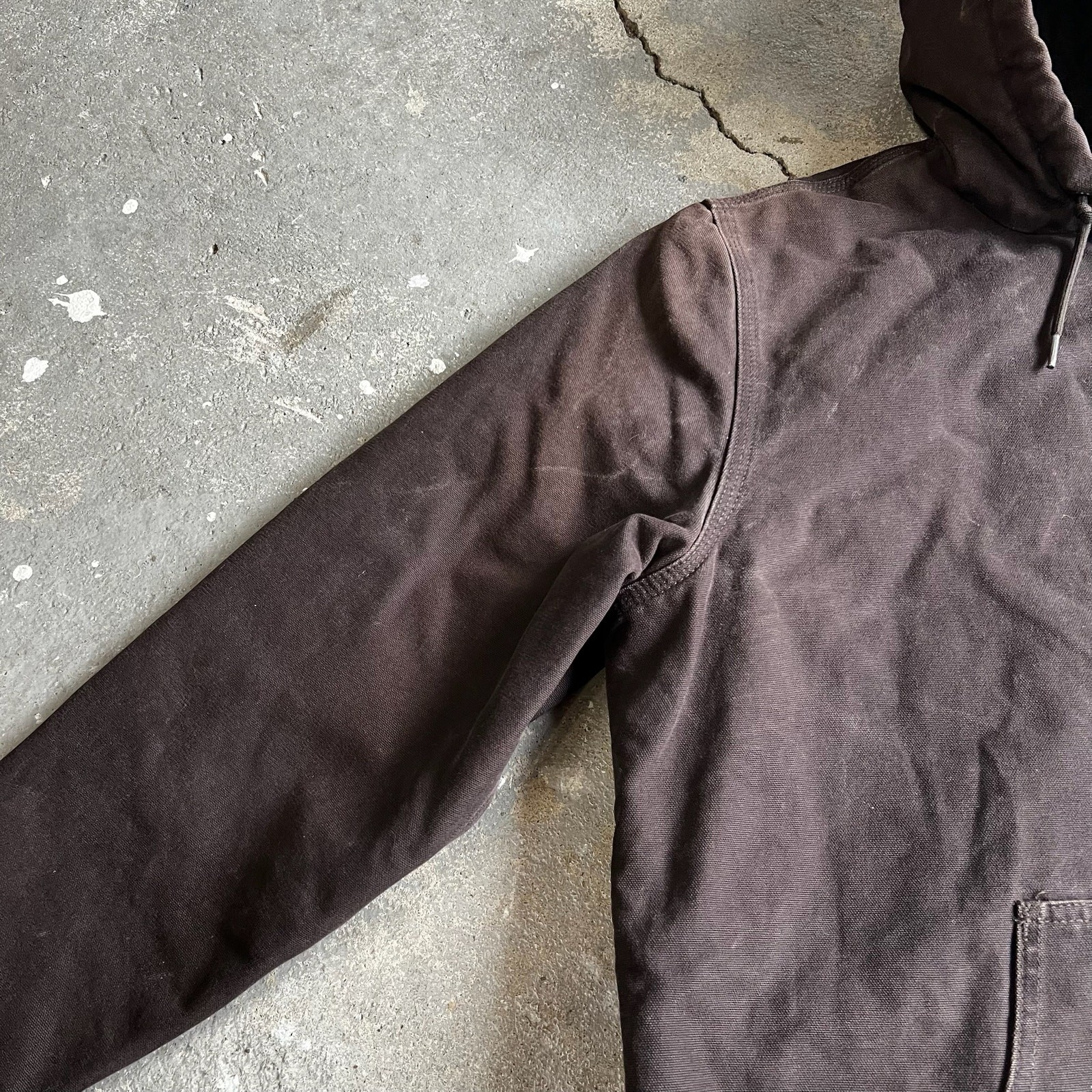 Carhartt WJ130 DKB WOMENS brown hooded work wear jacket Large image 4