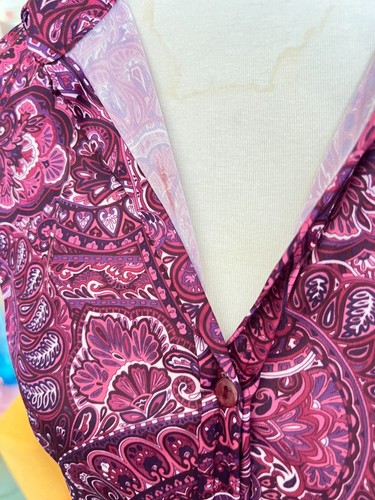 VTG NoBo No Boundaries Womens Purple Paisley Crop Top Jrs Sz L 90s Y2K Retro - Picture 4 of 7