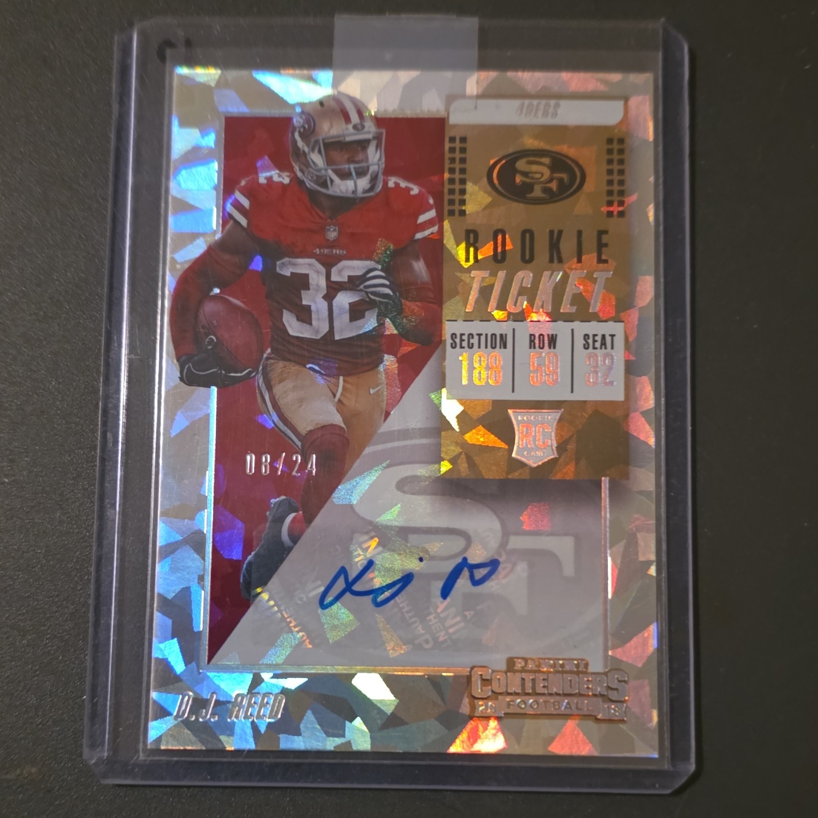 DJ Reed Panini Contenders #213 Autograph-Cracked Ice