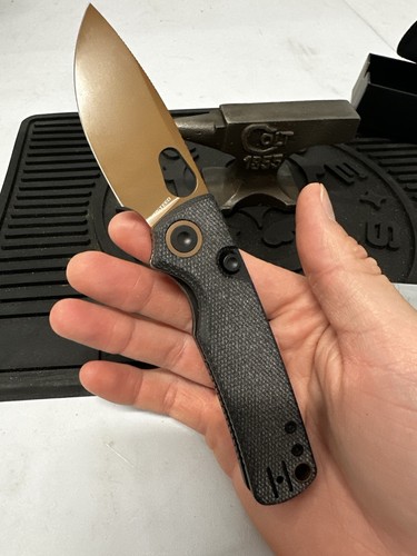 Vosteed Porcupine - EDC Pocket Knife, 2.99’’ 14C28N Steel Rose Gold Blade, Top