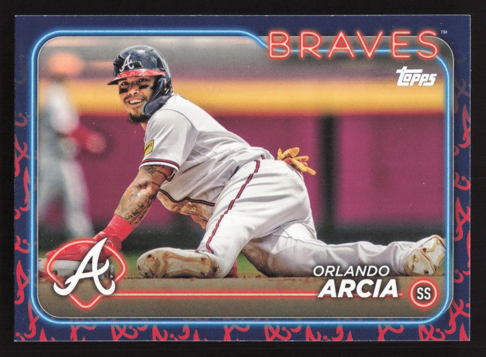 2024 Topps #88 Orlando Arcia TEAM COLOR BORDER Parallel Atlanta Braves