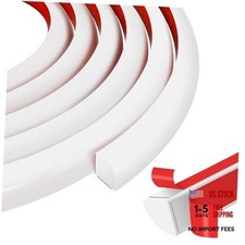 Flexible Quarter Round Molding 120 Inch Peel and Stick Rubber 120Inch White