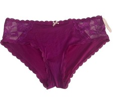 Victoria's Secret Dream Angels Hiphugger Large Purple Soft Satin NWT