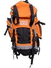 Coleman MAX Internal Frame Hiking Camping Backpack w/ Rain Cover Orange Gray