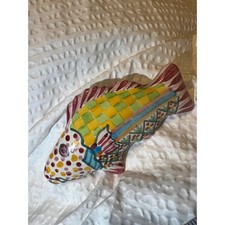 MacKenzie-Childs Ceramic Fish Knob 5in Colorf...