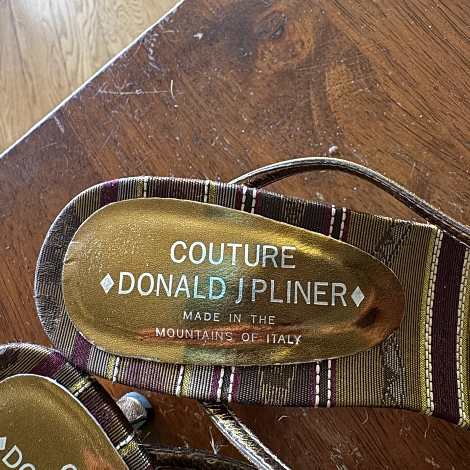 DONALD J PLINER Couture Southwest бабочка кожаный каблук сандалии 8,5 Италии изящный! - Изображение 4 из 4