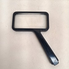 Vintage Bausch Lomb Optical CO Rectangular Reading Magnifying Glass Black