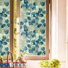 Faux Stained Glass Window Film Privacy Static Cling Decorative Reusable 15.7x118