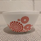 Vintage Charm Inspired by Pyrex 6 Cup Mixing Bowl Retro Burst Red Dots on White