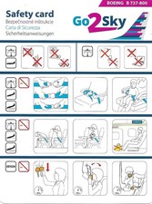 Safety Card - Go2Sky - B737 800 - 2017 - Go 2 Sky (Slovakia) (S4876)