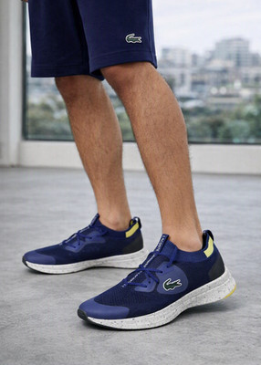 Lacoste Spin Run Knit Men's Running Shoes Size 13 $150 in Navy/Yellow