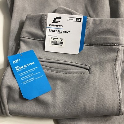 Champro MVP Open Bottom Relaxed Fit Adult Mens Baseball Pant Grey ￼Adult Medium