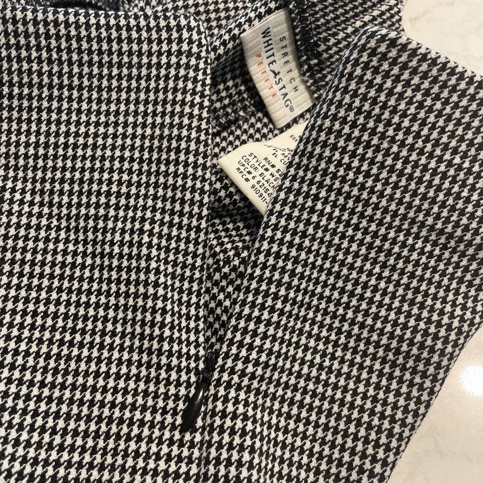 White Stag Stretch Petit wide leg Houndstooth Pants Side Zip. Fall Winter - Image 4 of 4