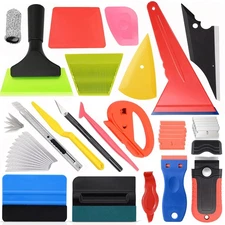 Vehicle Tint Squeegee PPF Tools Car Wrap Kit Corner Shank Scraper Window Water