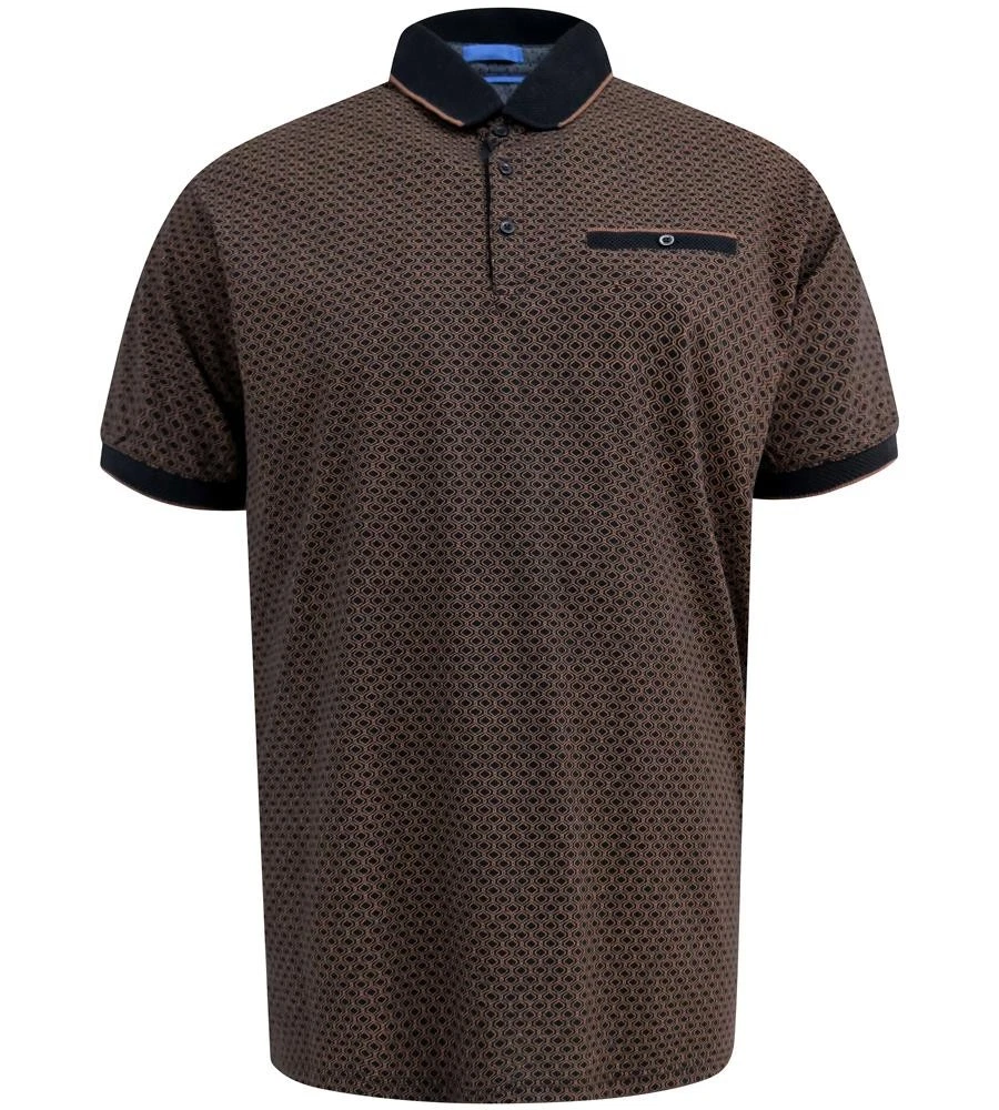 Polo Shirt Printed D555 For Men In Black, 2XL-8XL