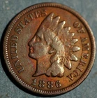 United States Cent 1886 Indian Head KM# 90a -18789
