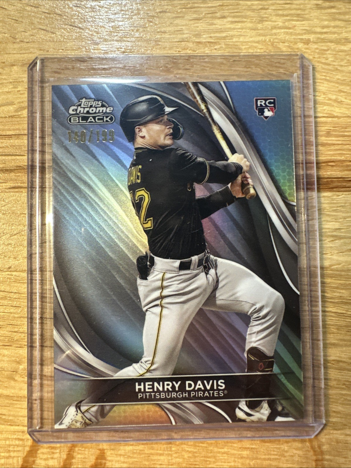 2024 Topps Chrome Black Henry Davis Rookie RC Refractor /199 #41 Pirates