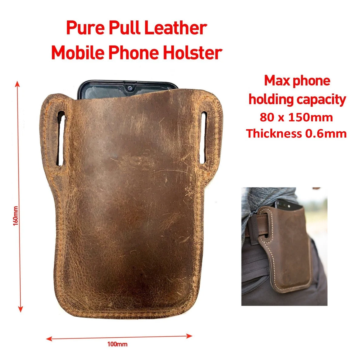 Fondina Da Cintura Per Cellulare In Pelle, Marsupio Cellulare