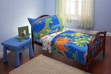 Everything Kids 4 Piece Toddler Bedding Set, Dinosaurs
