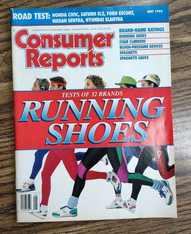 1992 MAY CONSUMER REPORTS MAGAZINE - RUNNING SHOES COVER - O 14963