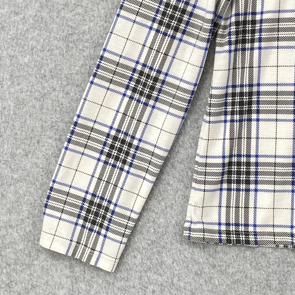 Talbots Top Womens L Black Blue Plaid Thermawarmth Turtleneck Long Sleeve - Image 3 of 4