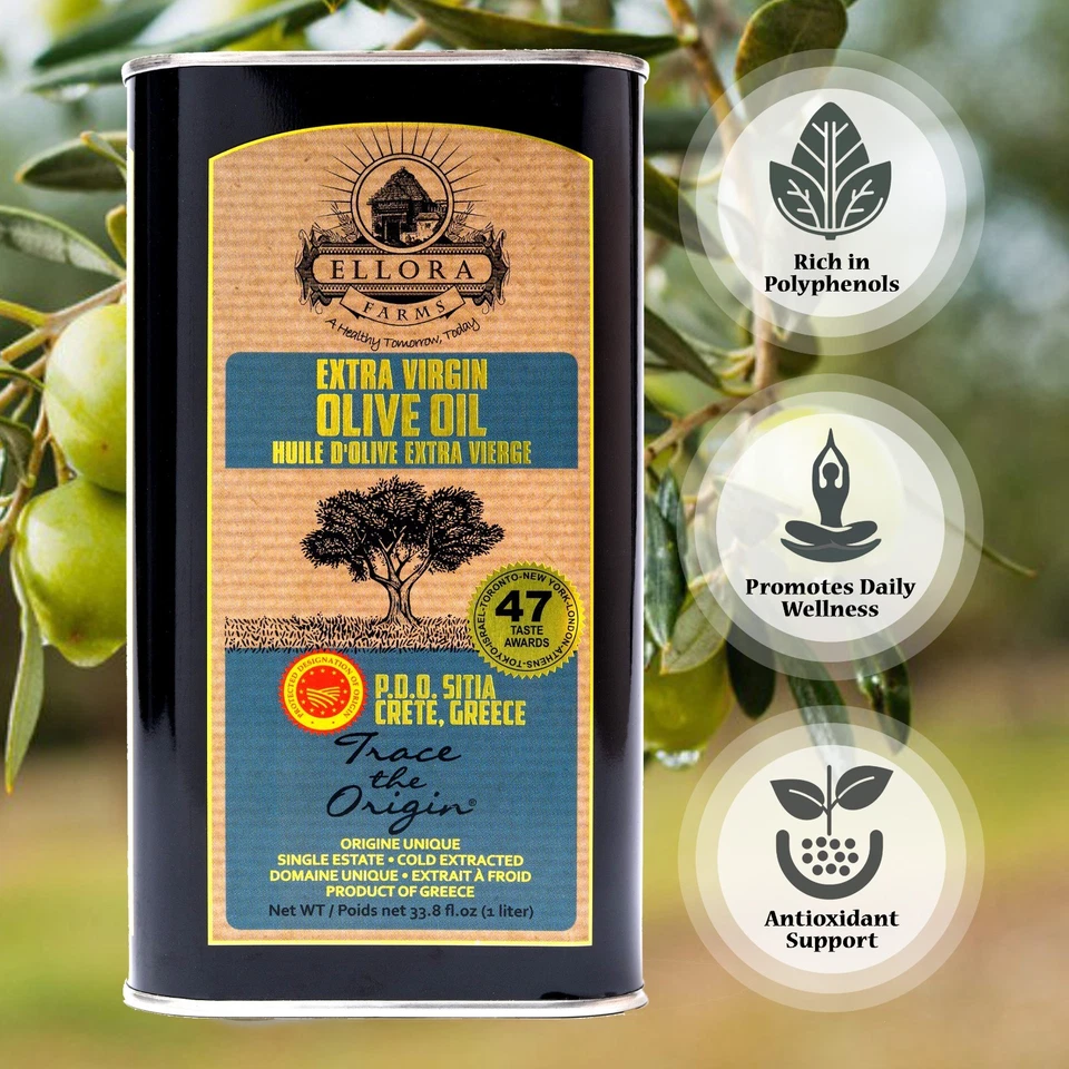 Single Estate SITIA, Greek Extra Virgin Olive Oil, Kosher, Traceable, 34oz (1Lt) - Image 2 of 4