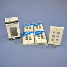 Leviton 41080-6AP Almond 1-Gang 6-Port Unbreakable Nylon Wallplate Cover 5pcs