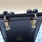 Vendome  Earrings Black Glass And Gold Tone Clip Earrings, Estate 1950-60s — photo 3