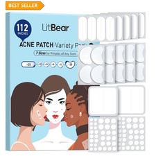 Large Pimple Patches 7 Sizes 112 Counts, Big Acne Patches, XL Hydrocolloid Ba...