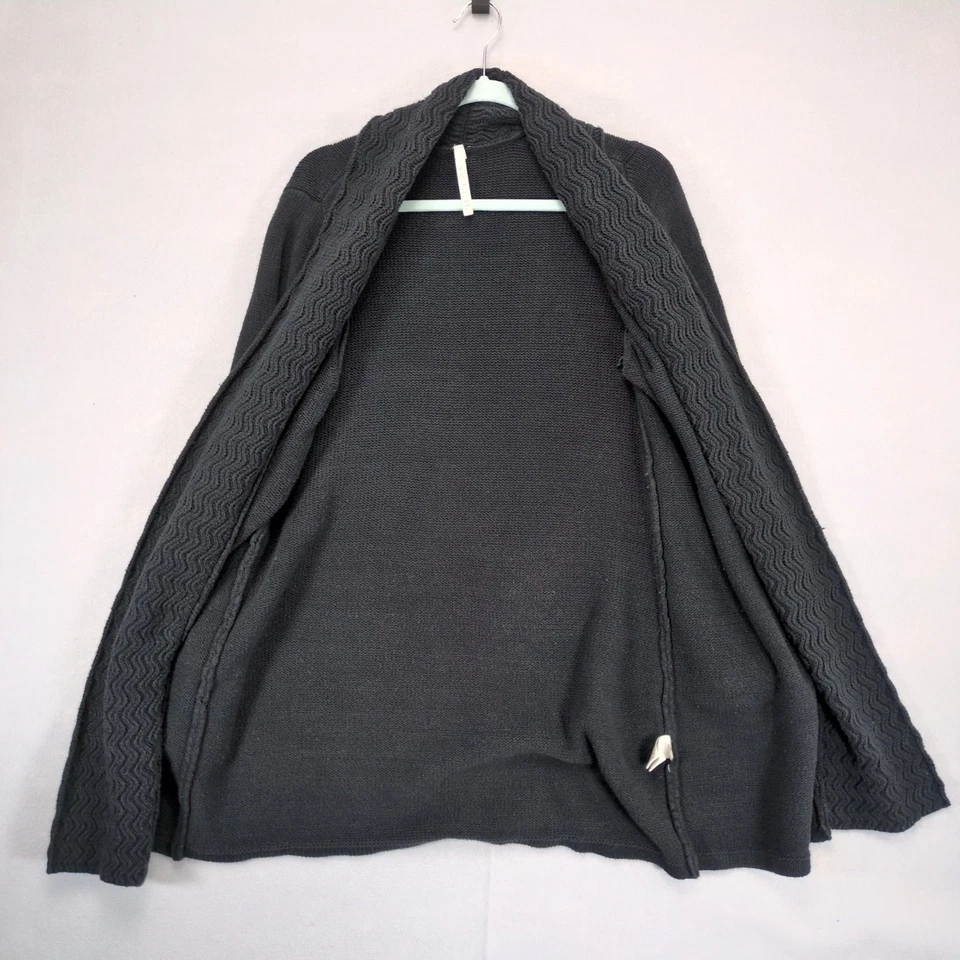 Suéter cárdigan largo abierto tejido negro XL de Leo & Nicole para mujer, Lagenlook Goth Foto 2 de 4