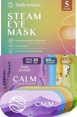 Body Restore Heated Eye Mask for Dry Eyes 5 Pack   Fathers Day Gift for Dad, Bir