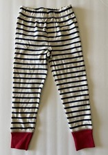Mini Boden Pajama Pants Boys 4y 104cm Navy White Striped Red Trim Cotton Knit