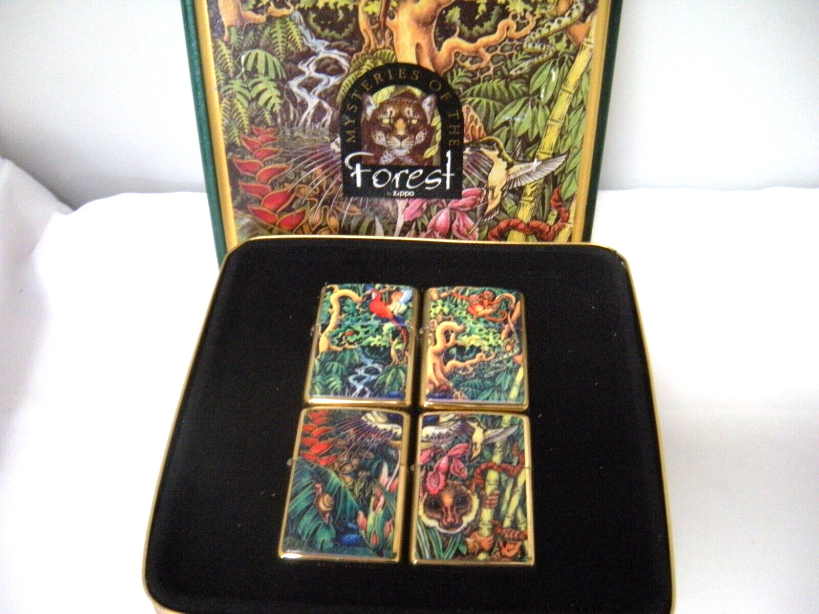 S Mysteries Of The Forest 1995 Collectible Tin Set Of 4 - Unfired