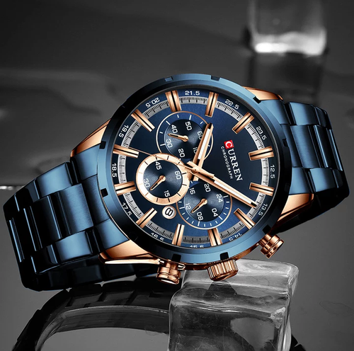 Reloj de Pulsera de Cuarzo para Hombre, cronómetro Deportivo Masculino, de Acero