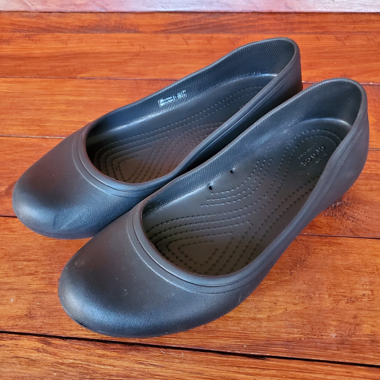 Crocs Flats Iconic Comfort Ballet Shoes Women 7 Matte Black 205074-image