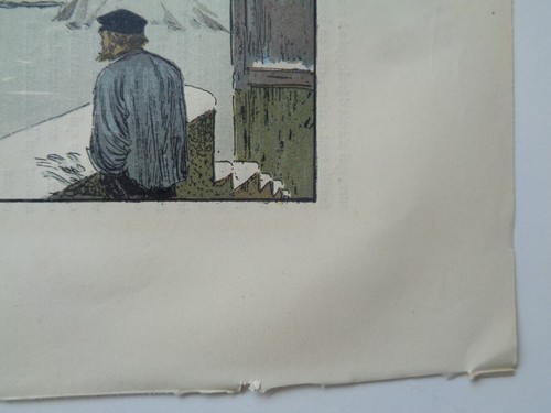 EUGENE GRASSET "Pont de Sully, un soir de Janvier" Gravure ancienne 1886 Litho - Picture 5 of 6